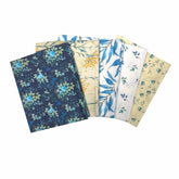 Paquet de 5 Fat Quarters à motif floral bleu marine Countryside (2785-00)